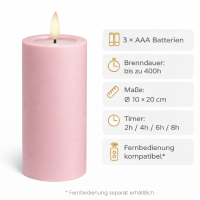 Deluxe Homeart LED Kerze mit Timerfunktion Hell Rosa