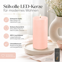 Deluxe Homeart LED Kerze mit Timerfunktion Hell Rosa