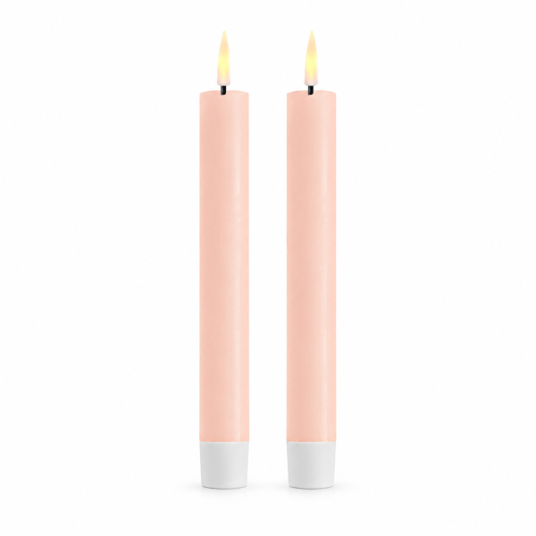 Deluxe Homeart LED Stabkerze mit Timerfunktion Hell Rosa
