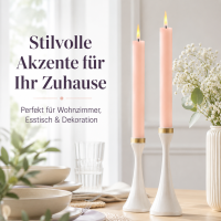 Deluxe Homeart LED Stabkerze mit Timerfunktion Hell Rosa