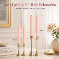 Deluxe Homeart LED Stabkerze mit Timerfunktion Hell Rosa