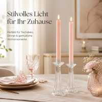 Deluxe Homeart LED Stabkerze mit Timerfunktion Hell Rosa