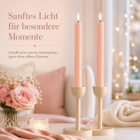 Deluxe Homeart LED Stabkerze mit Timerfunktion Hell Rosa