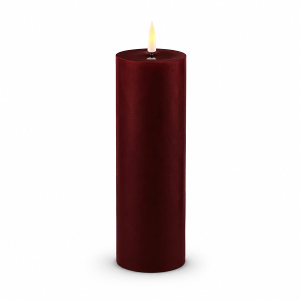 Deluxe Homeart LED Kerze mit Timerfunktion Burgogne Dunkel Rot