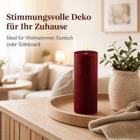 Deluxe Homeart LED Kerze mit Timerfunktion Burgogne Dunkel Rot