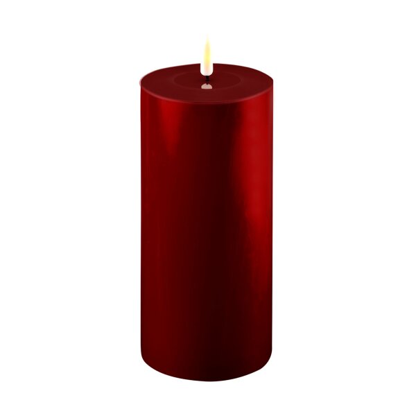 Deluxe Homeart LED Kerze mit Timerfunktion Burgogne Dunkel Rot