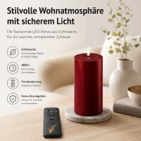 Deluxe Homeart LED Kerze mit Timerfunktion Burgogne Dunkel Rot