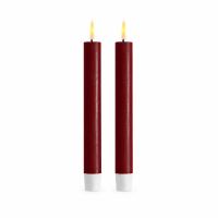 Deluxe Homeart LED Stabkerze mit Timerfunktion Burgogne Dunkel Rot