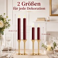 Deluxe Homeart LED Stabkerze mit Timerfunktion Burgogne Dunkel Rot