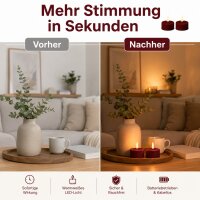 Deluxe Homeart Teelicht 2er Set mit Timerfunktion Burgogne Dunkel Rot