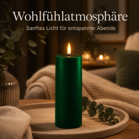 Deluxe Homeart LED Kerze mit Timerfunktion Dunkel Grün