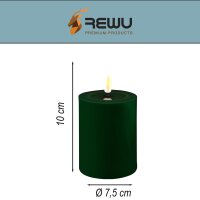 Deluxe Homeart LED Kerze mit Timerfunktion Dunkel Grün