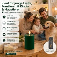Deluxe Homeart LED Kerze mit Timerfunktion Dunkel Grün