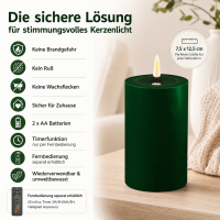 Deluxe Homeart LED Kerze mit Timerfunktion Dunkel Grün