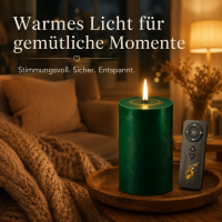 Deluxe Homeart LED Kerze mit Timerfunktion Dunkel Grün