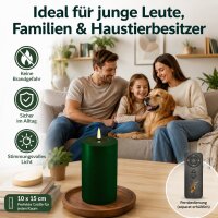 Deluxe Homeart LED Kerze mit Timerfunktion Dunkel Grün