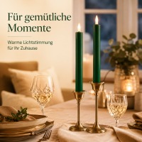 Deluxe Homeart LED Stabkerze mit Timerfunktion Dunkel Grün