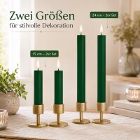 Deluxe Homeart LED Stabkerze mit Timerfunktion Dunkel Grün