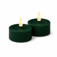 Deluxe Homeart Teelicht 2er Set mit Timerfunktion Dunkel Grün