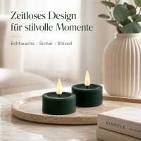 Deluxe Homeart Teelicht 2er Set mit Timerfunktion Dunkel Grün