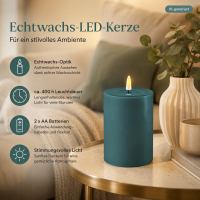 Deluxe Homeart LED Kerze mit Timerfunktion Jade Grün
