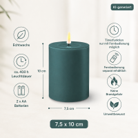 Deluxe Homeart LED Kerze mit Timerfunktion Jade Grün