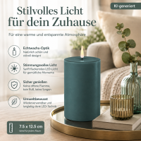 Deluxe Homeart LED Kerze mit Timerfunktion Jade Grün