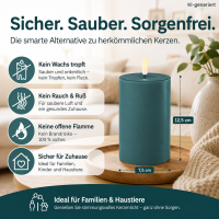 Deluxe Homeart LED Kerze mit Timerfunktion Jade Grün