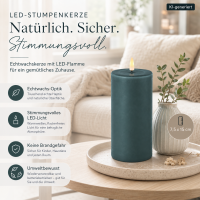 Deluxe Homeart LED Kerze mit Timerfunktion Jade Grün