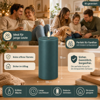 Deluxe Homeart LED Kerze mit Timerfunktion Jade Grün