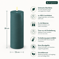 Deluxe Homeart LED Kerze mit Timerfunktion Jade Grün