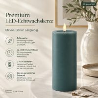 Deluxe Homeart LED Kerze mit Timerfunktion Jade Grün
