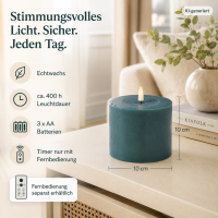 Deluxe Homeart LED Kerze mit Timerfunktion Jade Grün