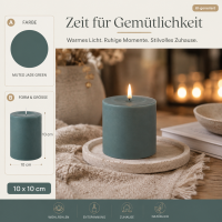 Deluxe Homeart LED Kerze mit Timerfunktion Jade Grün