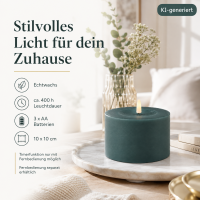 Deluxe Homeart LED Kerze mit Timerfunktion Jade Grün
