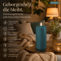 Deluxe Homeart LED Kerze mit Timerfunktion Jade Grün