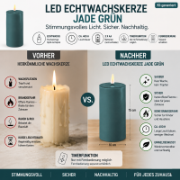 Deluxe Homeart LED Kerze mit Timerfunktion Jade Grün