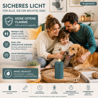 Deluxe Homeart LED Kerze mit Timerfunktion Jade Grün