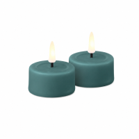 Deluxe Homeart Teelicht 2er Set mit Timerfunktion Jade Grün