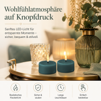 Deluxe Homeart Teelicht 2er Set mit Timerfunktion Jade Grün