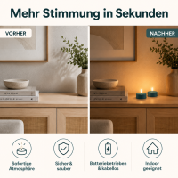 Deluxe Homeart Teelicht 2er Set mit Timerfunktion Jade Grün