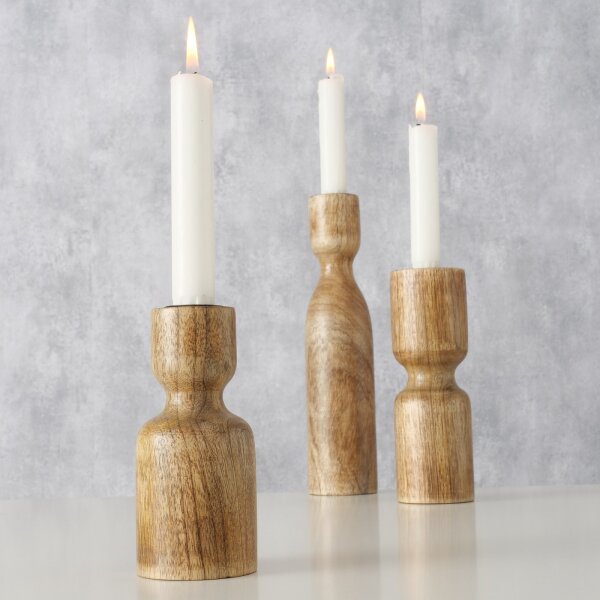 Boltze Kerzenleuchter Szuga 3er Set aus Holz, 29,95