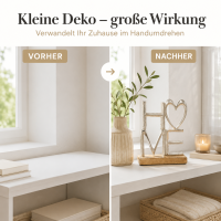 BOLTZE HOME Schriftzug mit Herz auf Mangoholzsockel – 18 x 5 x 24 cm