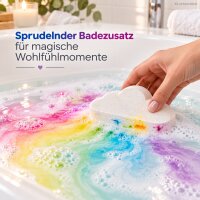 Sprudelnder Badezusatz Wolke 100g Weiß Bunt - Badezusatz Regenbogen