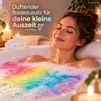 Sprudelnder Badezusatz Wolke 100g Weiß Bunt - Badezusatz Regenbogen