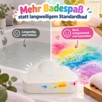 Sprudelnder Badezusatz Wolke 100g Weiß Bunt - Badezusatz Regenbogen
