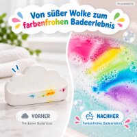 Sprudelnder Badezusatz Wolke 100g Weiß Bunt - Badezusatz Regenbogen