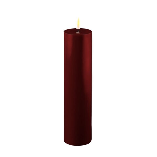 Deluxe Homeart LED Kerze mit Timerfunktion Burgogne Dunkel Rot