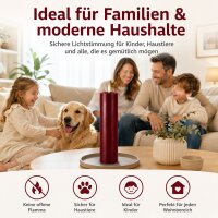 Deluxe Homeart LED Kerze mit Timerfunktion Burgogne Dunkel Rot