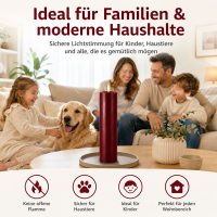 Deluxe Homeart LED Kerze mit Timerfunktion Burgogne Dunkel Rot